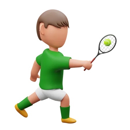 Garçon jouant au tennis  3D Icon