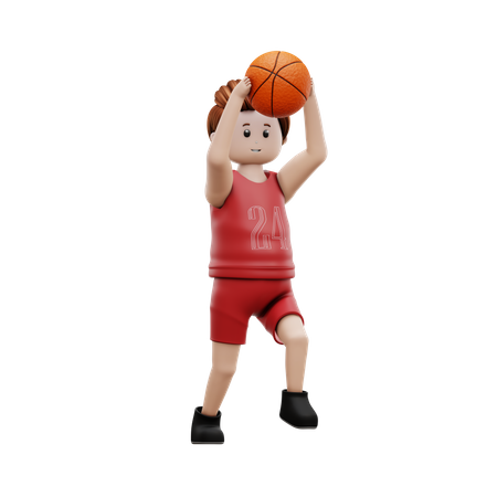 Garçon, lancer balle, pour marquer  3D Icon