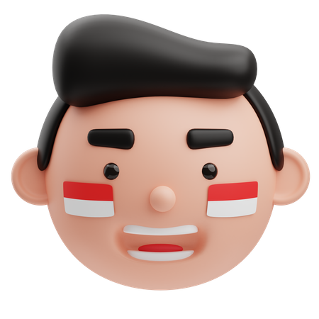 Avatar indonésien de garçon mignon  3D Illustration