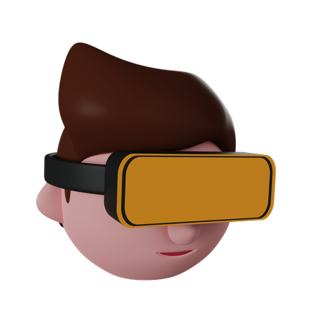 Garçon portant un casque vr  3D Illustration