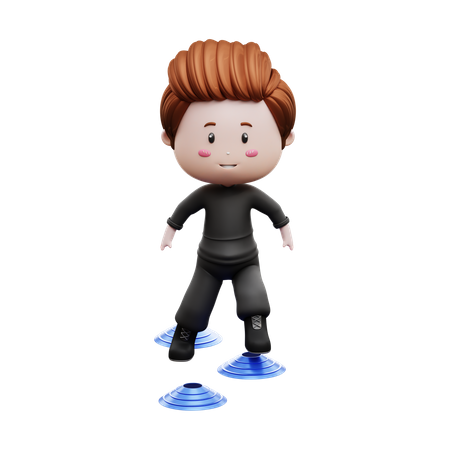 Garçon pratique avec agilité  3D Icon