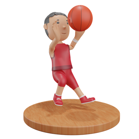 Garçon tirant au basket  3D Icon