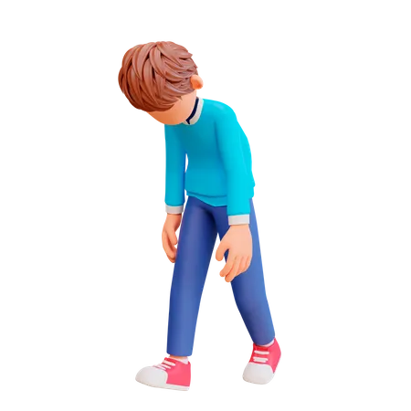 Triste garçon en colère  3D Illustration