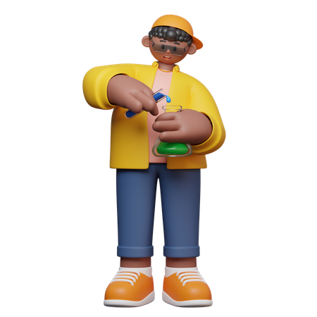 Garçons étudiants en laboratoire  3D Icon