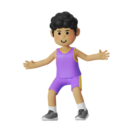 Gardien joueur de basket-ball garçon  3D Icon