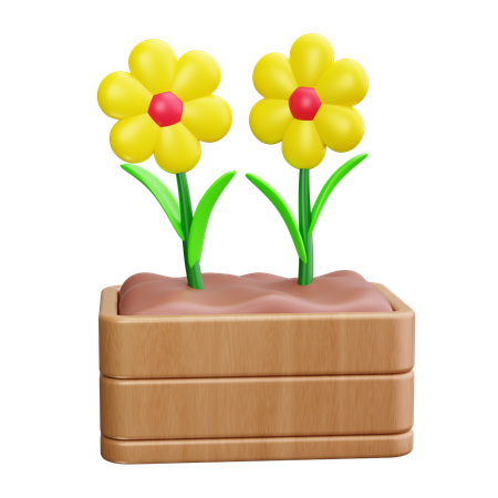 庭の花壇  3D Icon