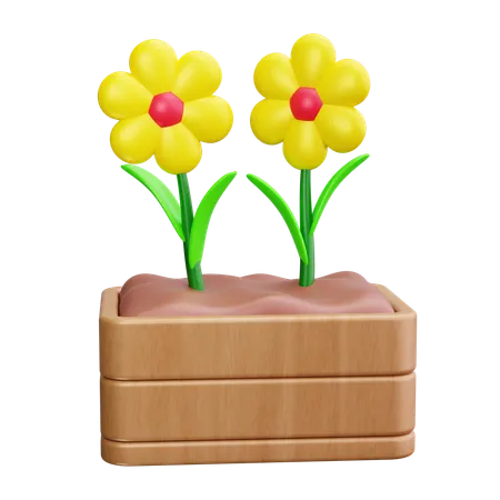 庭の花壇  3D Icon