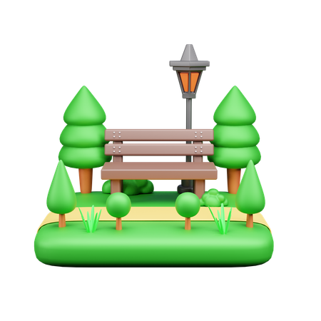 정원 벤치  3D Icon