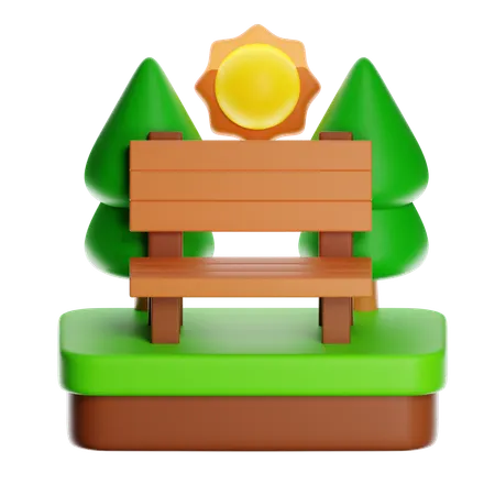 Garden Bench  3D Icon