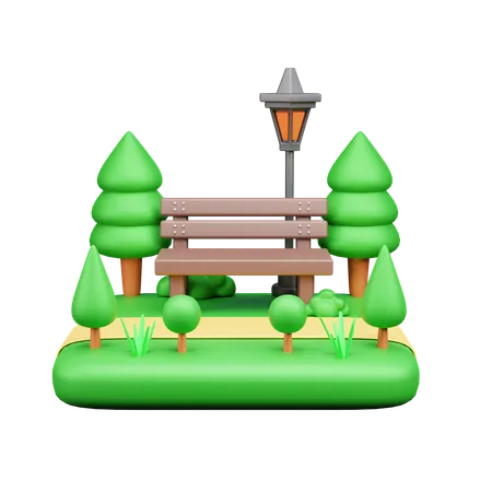 Garden Bench  3D Icon