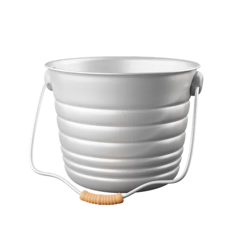3 D Metal Garden Bucket For Hydration Of Plants Icon Isolated On White Background 3 D Rendering Illustration Clipping Path 3D Icon