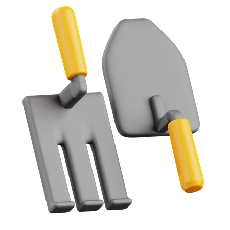 Garden Fork and Scop  3D Icon