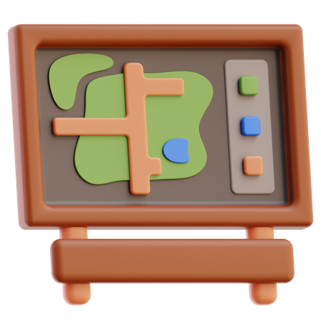 Garden Map  3D Icon