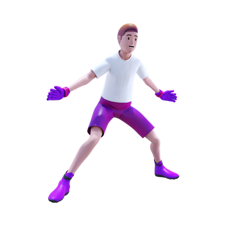 Gardien de but de football  3D Icon