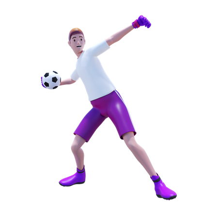 Gardien de but qui passe le ballon  3D Icon