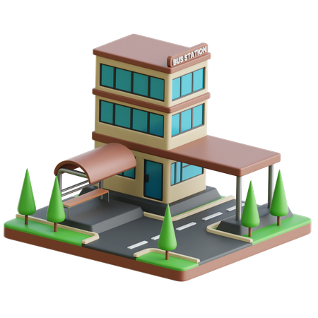 Station de bus  3D Icon