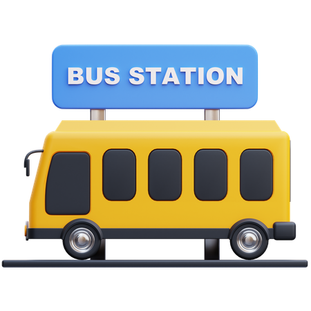 Station de bus  3D Icon