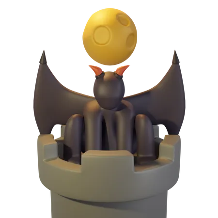 Gargoyle Halloween 3 D Icon Set 3D Icon