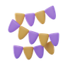 hanging triangle flag emoji 3d