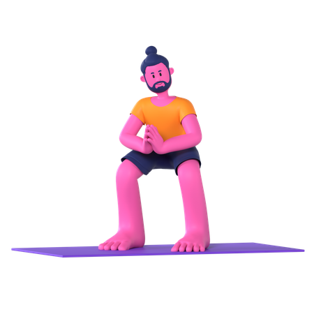 Garland Pose  3D Icon