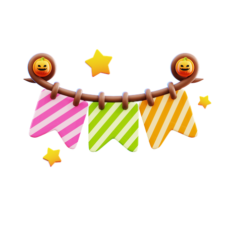 Garlands With Stars  3D Icon