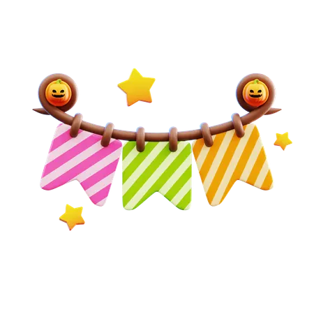 Garlands With Stars  3D Icon