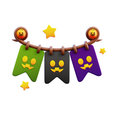 Garlands With Stars  3D Icon