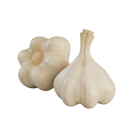 Garlics  3D Illustration