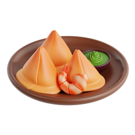 Garnelen-Samosa  3D Icon