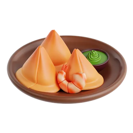 Garnelen-Samosa  3D Icon