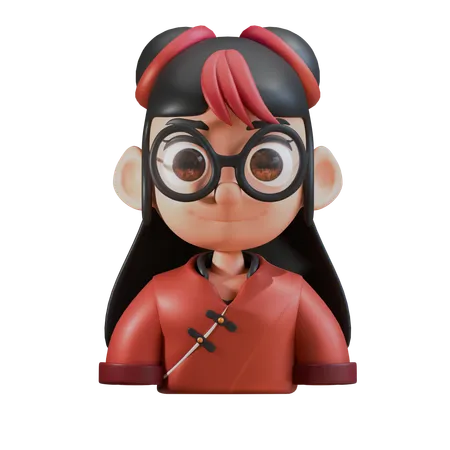 Menina chinesa  3D Icon