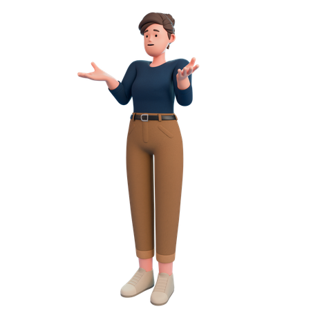 Garota confusa  3D Icon