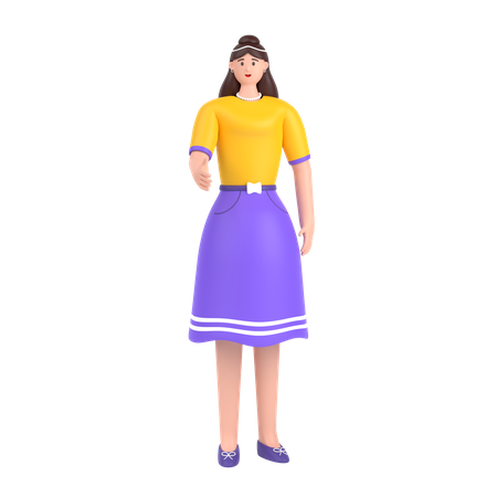 Garota dando a mão para aperto de mão ao parceiro  3D Icon