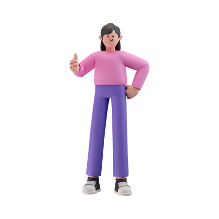 Garota dando a mão para aperto de mão ao parceiro  3D Icon
