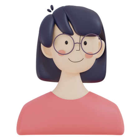 Menina de óculos  3D Illustration