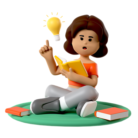 Garota do livro de ideias  3D Icon