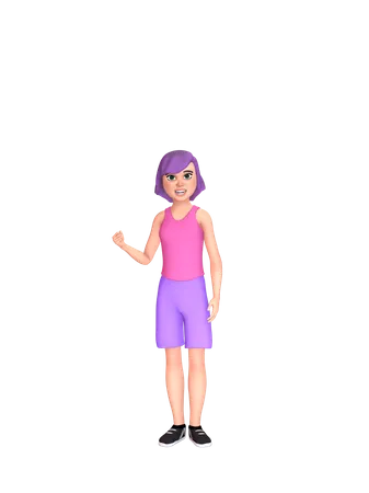 Garota em forma e saudável  3D Illustration