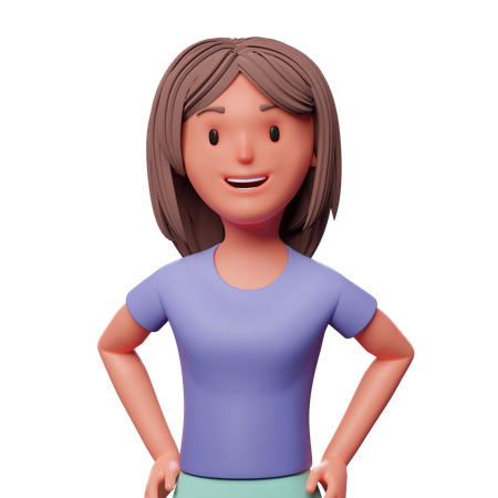 Garota em pé  3D Illustration