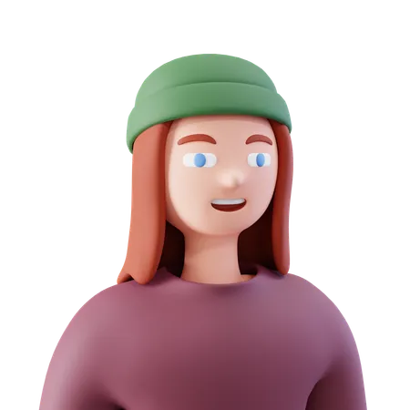 Menina estilosa  3D Icon