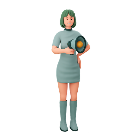 Garota fazendo marketing  3D Icon