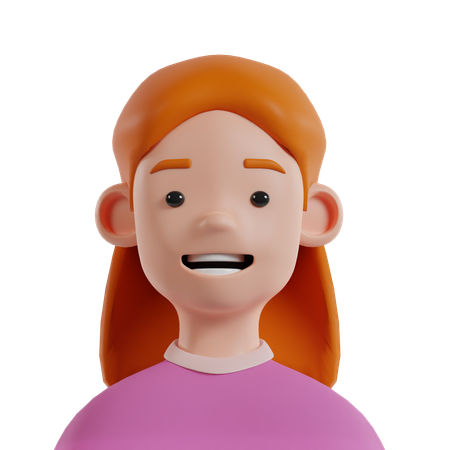 Garota feliz  3D Icon