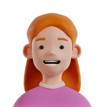 Garota feliz  3D Icon