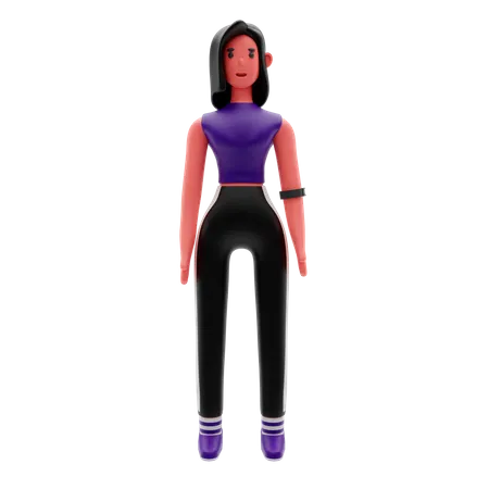 Garota fitness  3D Illustration