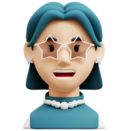 Garota descolada  3D Icon