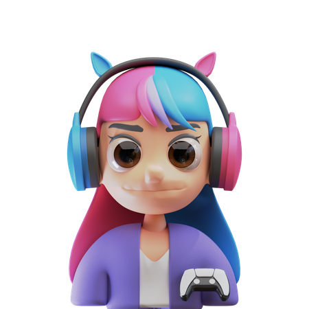 Garota jogadora  3D Icon