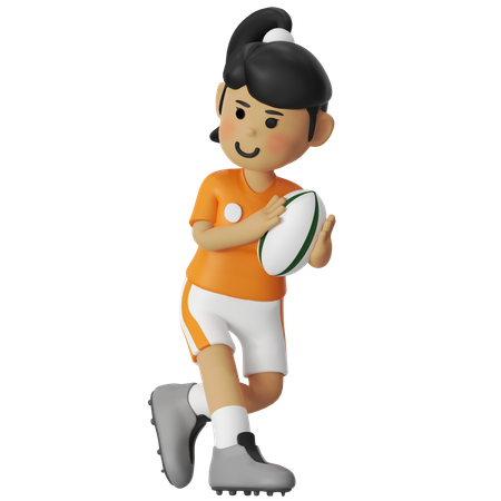 Garota lançadora de rugby  3D Icon