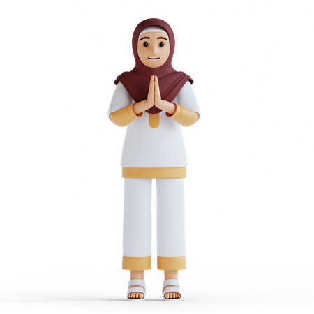 Garota muçulmana  3D Illustration