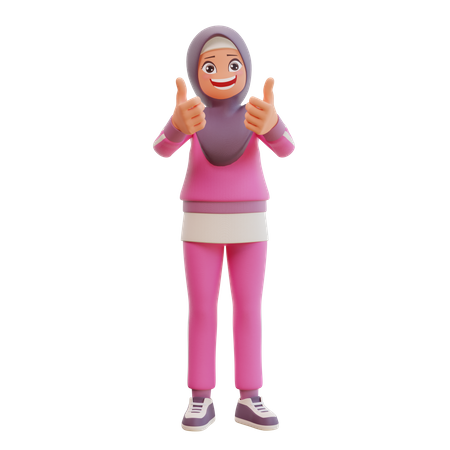 Garota muçulmana como  3D Illustration