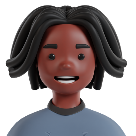 Garota negra  3D Icon