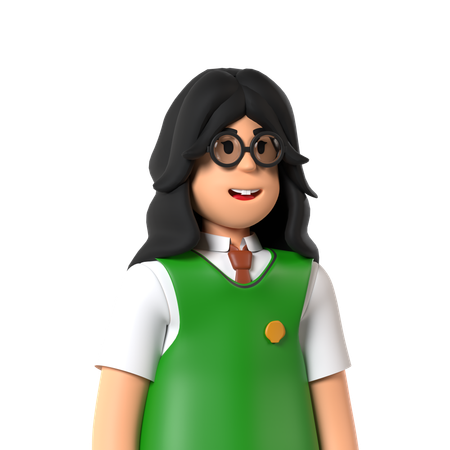 Garota Nerd  3D Icon